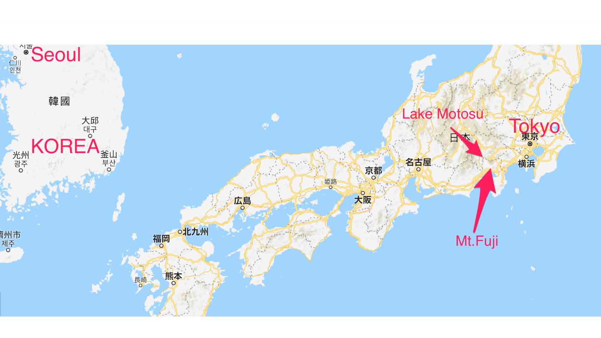 Lake Motosu Fuji Tokyo Japan Map Performer Cycles